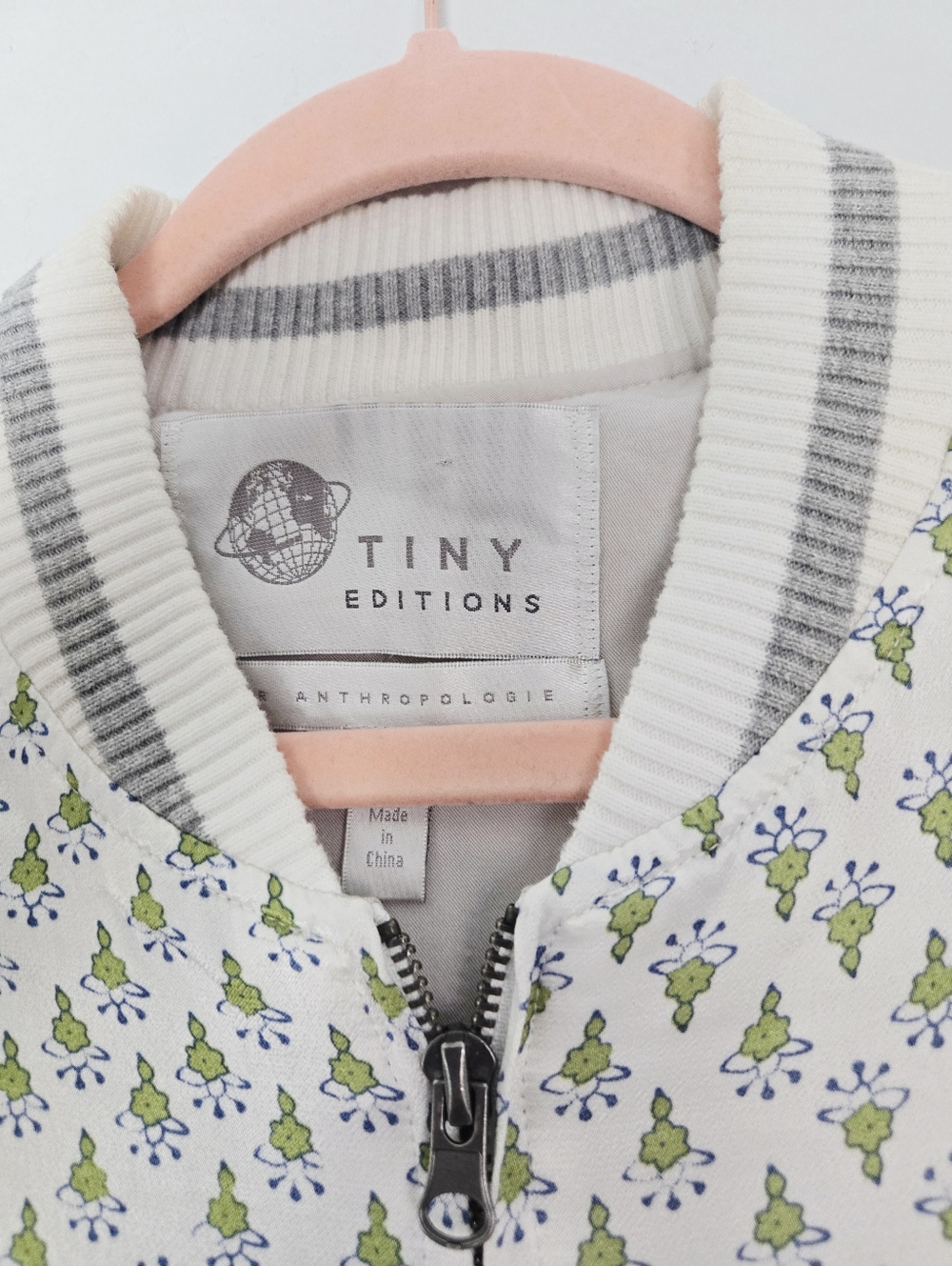 Anthropologie TINY Editions Floral Embroidered Satin Bomber Jacket Small - Picture 4 of 13